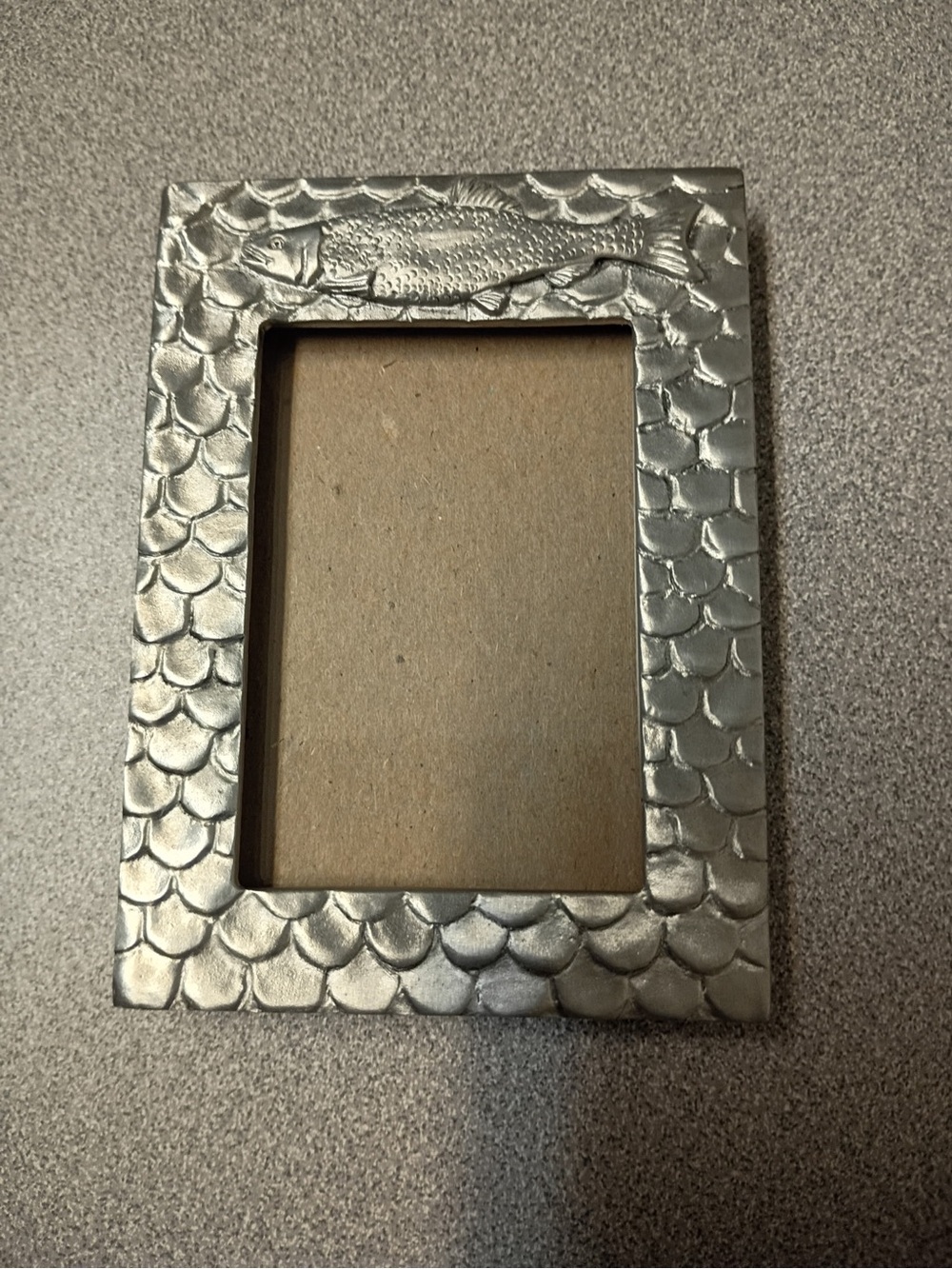 Decorative Silver Fish-Scale Seagull Pewter Photo Frame
